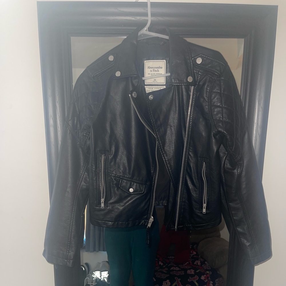 Abercrombie & Fitch Vegan black leather jacket